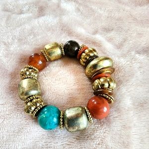 Bracelet. Chunky. Boho. Stretch. Good Pre Used Condition. Some Wear.